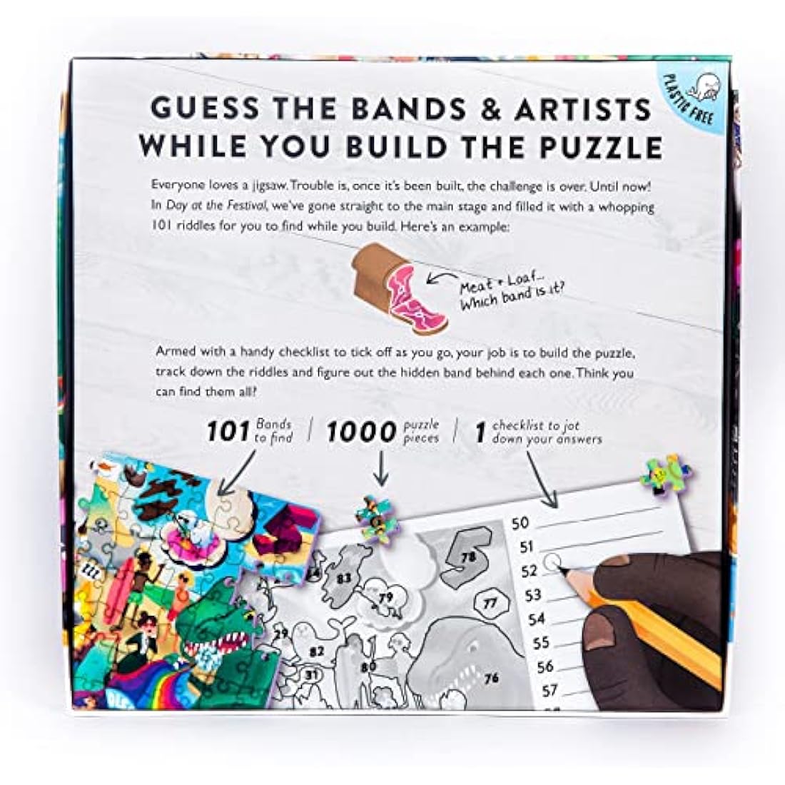 Big Potato Jigsaw Puzzle for Adults (1000 Pieces) Filled with 101 Riddles to Solve (Music Theme)