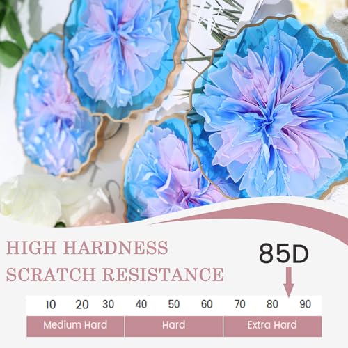 Bsrezn 1000g Bulk UV Resin Hard, Crystal Clear Large UV Cure Epoxy Resin Kit Premixed Resina UV Transparent Solar Activated Glue for Jewelry Making Fast Curing 1KG with 6 Colors Mica Powder