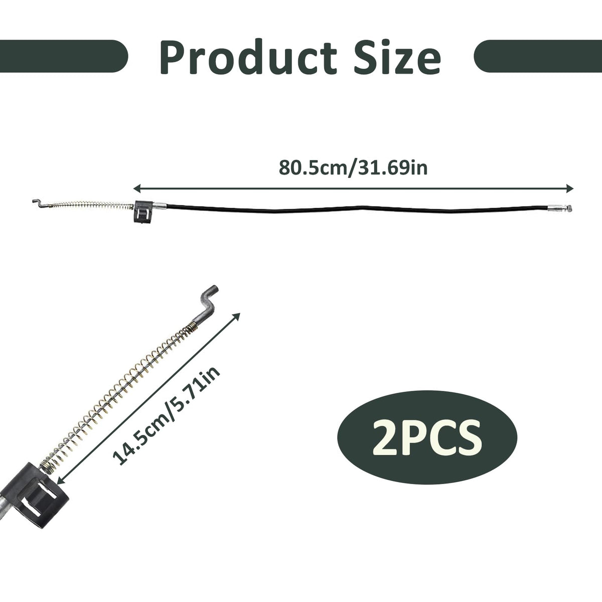 2 Pcs Replacement Recliner Chair Cable, Sofa Recliner Handle Metal Cable, Universal Fit with Spring Hook, Compatible with Massage Chairs