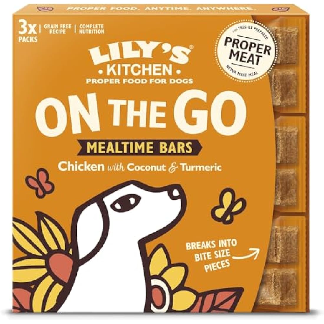 Lily's Kitchen Made with Natural Ingredients Chicken On the Go Bars Multipack for Dogs 3x(2pk 40g)