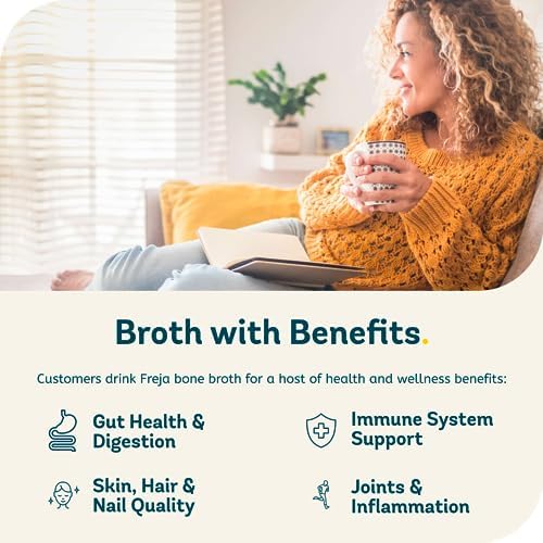 Freja Beef Bone Broth | Grass-Fed | Collagen, Protein & Amino Acids | Low Carb, Keto & Gluten Free | Clear Liquid Broth, not Beef Stock Cubes, Powder or Concentrate | 6 x 500ml