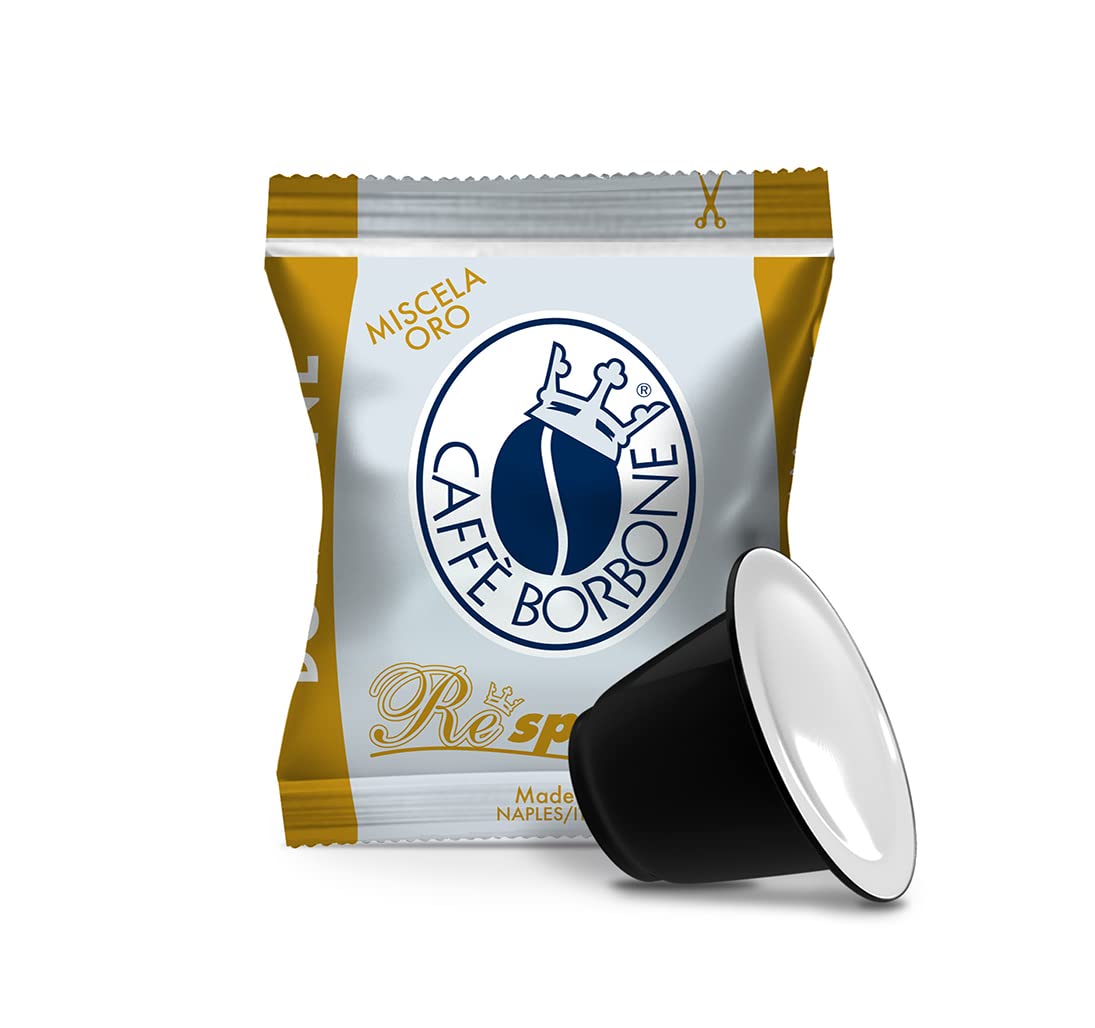 Caff? Borbone Respresso, Gold Coffee Blend - 100 Capsules - Compatible with Nespresso Coffee Machines for Domestic Use