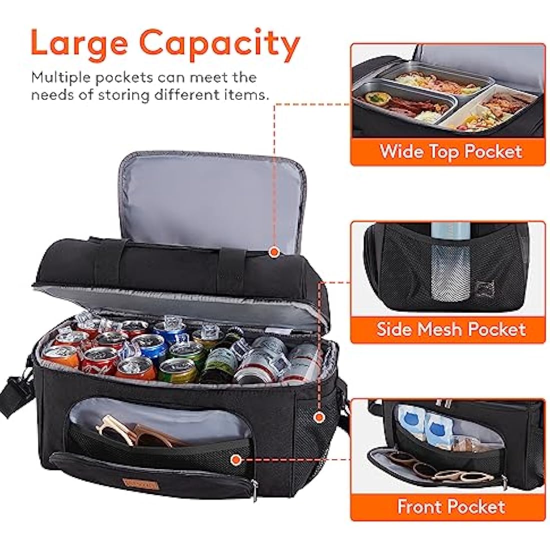 Lifewit Cooler Bag Insulated Large Shopping Bag, Double Decker Soft Cooler Soft-Sided Cooling Bag for Beach/Picnic/Sports
