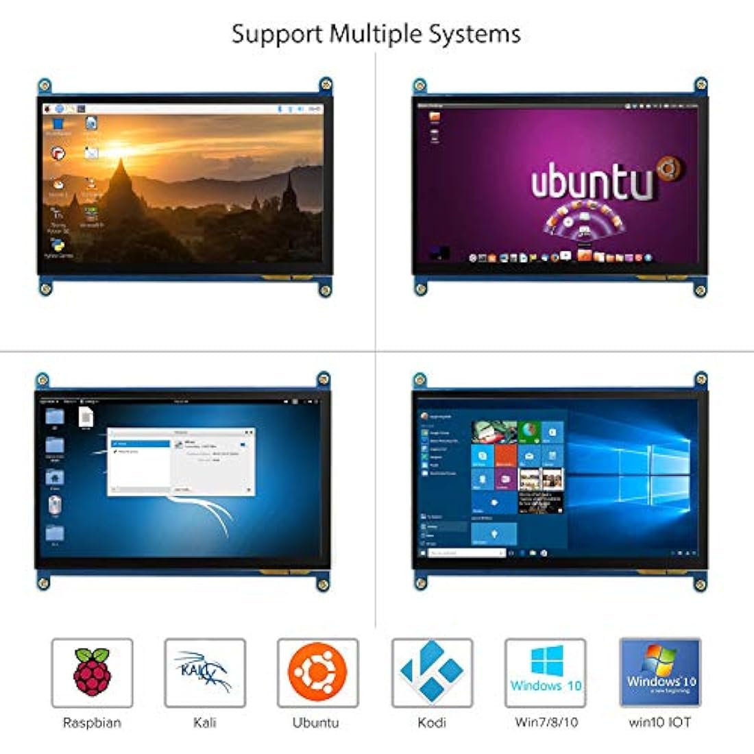 ELECROW Touchscreen Monitor, Raspberry Pi Screen Small Monitor 10.1 Zoll 1280×800 HD Mini Display for Raspberry Pi 5/400/4/3/2/Zero/B/B+, Win11/10/8/7, Jetson Nano