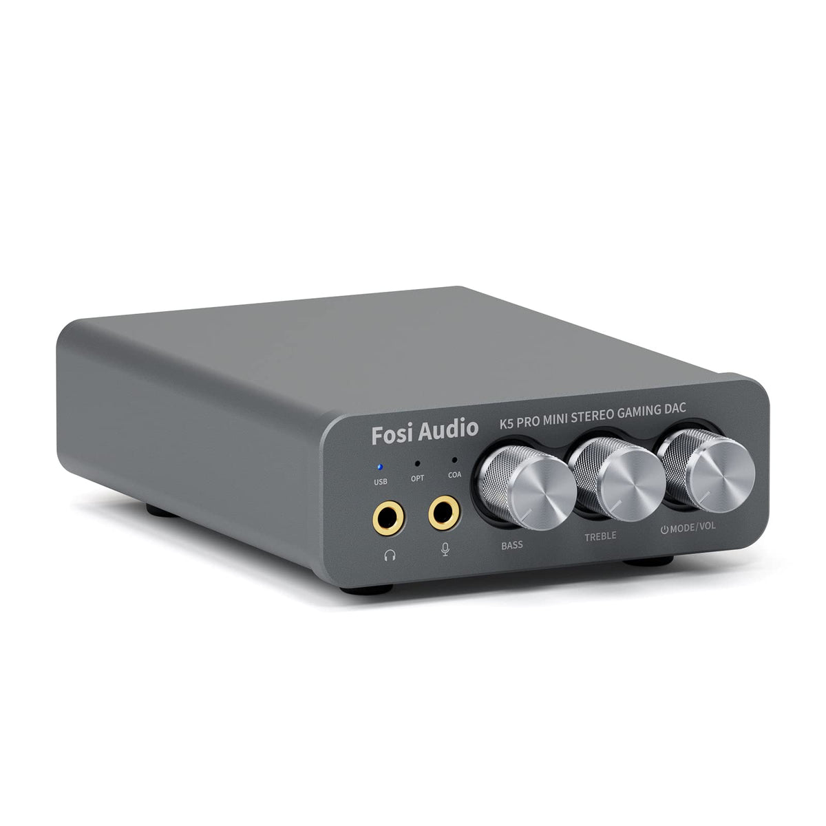 Fosi Audio K5 Pro DAC Amp Headphone Amplifier, Mini Hifi Stereo Digital-to-Analog Converter, USB Type-C/Coaxial/Optical to 3.5MM AUX/RCA Jack, for