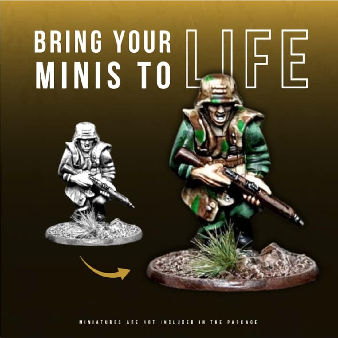The Army Painter Hobby Paint and Model Tool Kit - 10 Acrylic Model Paints, 3 Hobby Brushes, 3 Tufts, Brown Battleground, Basing Glue and Modeling Tools for Plastic Models - Miniature Paint Set