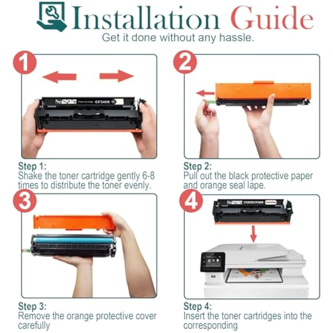 HenceBuy 410A Toner Cartridges Compatible for HP 410A CF410A 410X CF410X for Color LaserJet Pro MFP M477fdw M477fdn M377dw M452nw M452dn M477fnw Black Cyan Magenta Yellow (4-Pack)