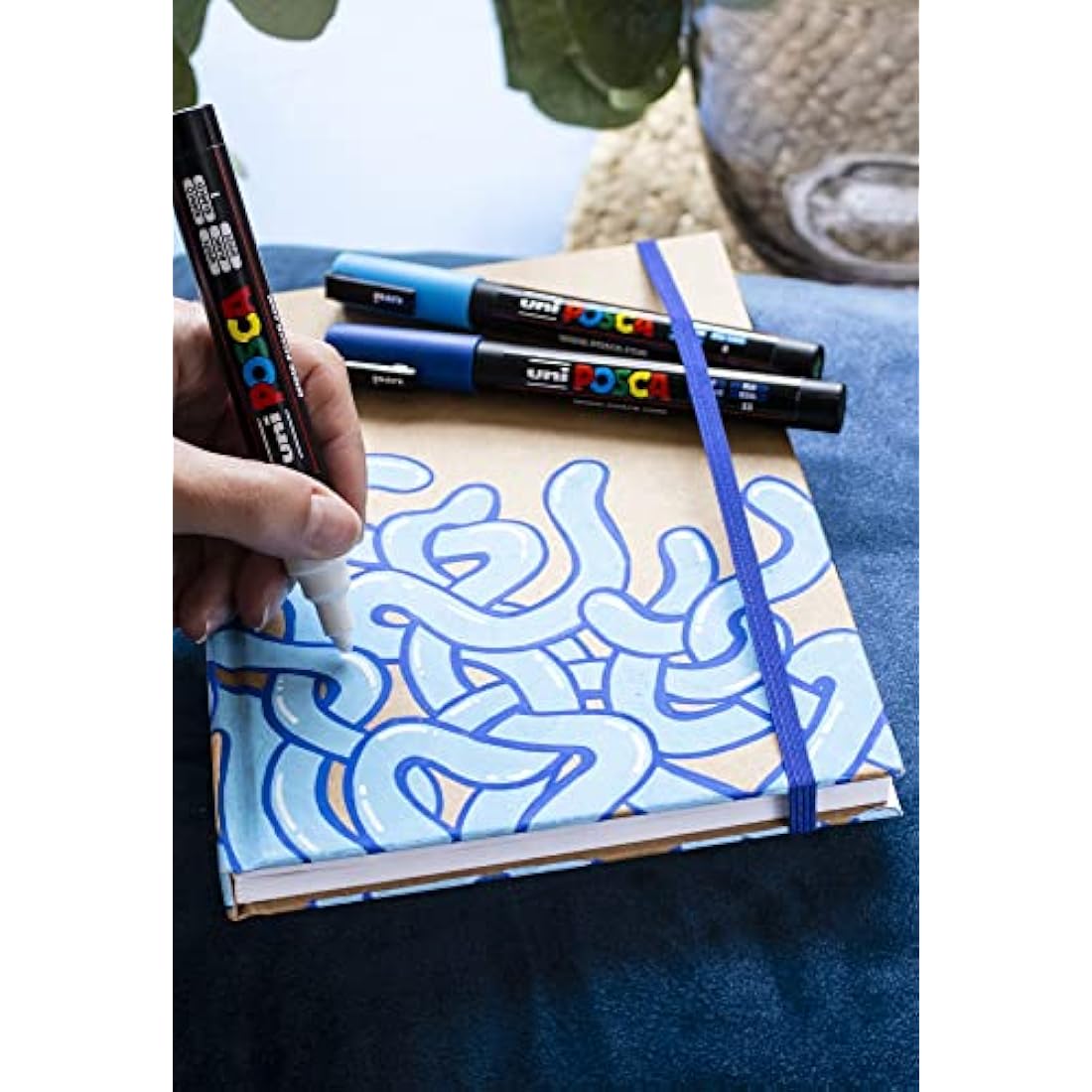 Posca - Water Based Permanent Marker Paint Pen - Multi Surface Use - PC-3M, PC-5M, PC-8K, & PC-17K Set - Black & White - Medium to Broad Pack of 8 Pens