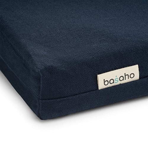 basaho Zabuton Meditation Mat | Organic Cotton | Recycled Fibre Filling (Zen Black)