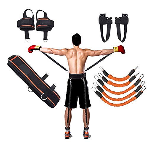YNXing Strength Training Rope for Boxing, Basketball, Fencing Training Resistance Rope Blue Stretch Cord Tension Rope Fitness Equipment (Orange)