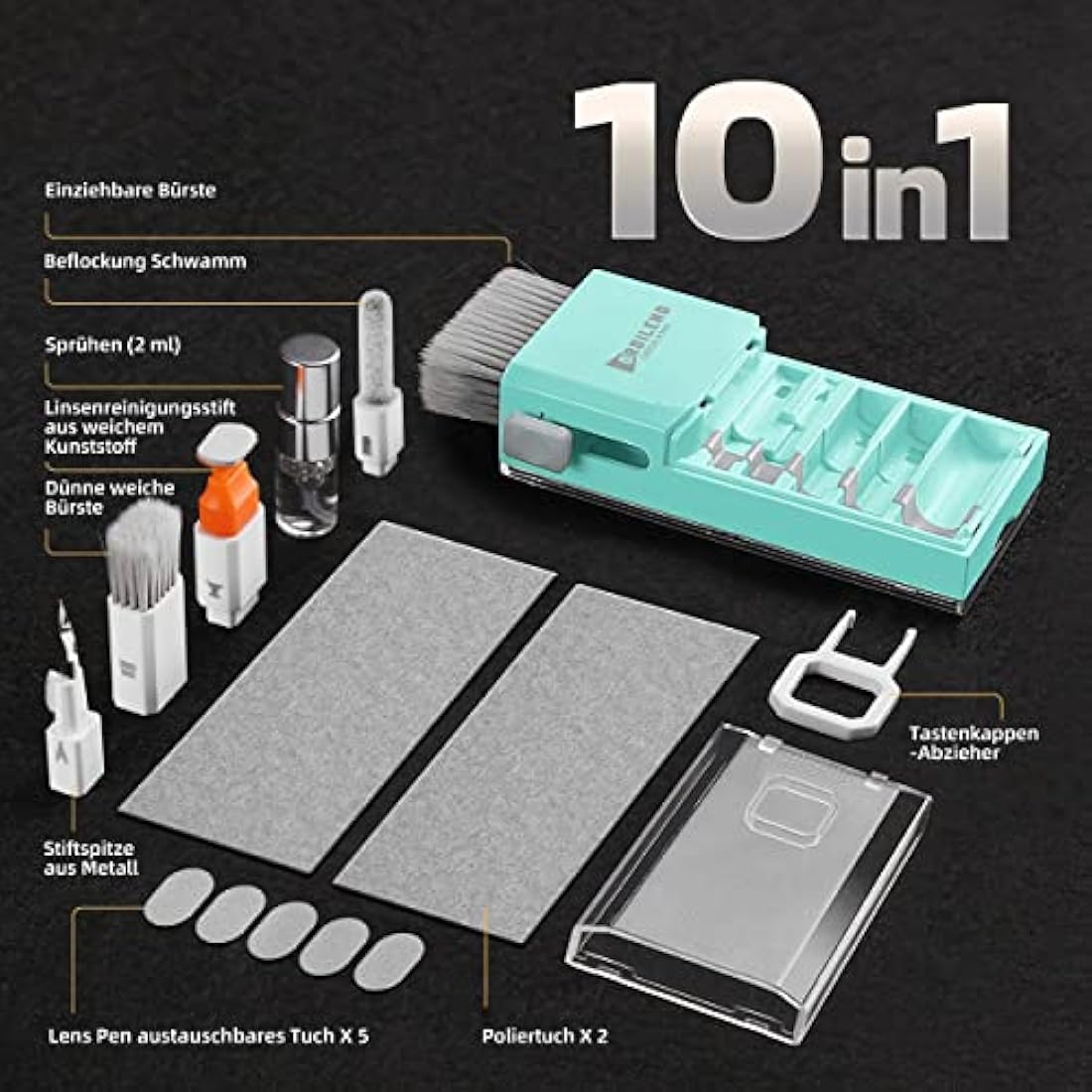 Laptop Screen Keyboard Cleaner Kit, Electronics Cleaning kit Tool for MacBook iPad iPhone Pro Cell Phone, Brush Tool for Tablet, Computer, PC Monitor,Camera with Spray with Patent (Tifny Blue)
