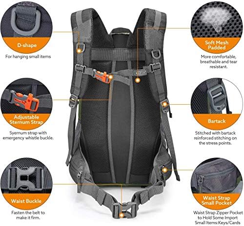 G4Free 35L Waterproof Hiking Backpack Outdoor Backpack Trekking Daypack for Camping Hiking Backpacking Climbing with Rain Cover