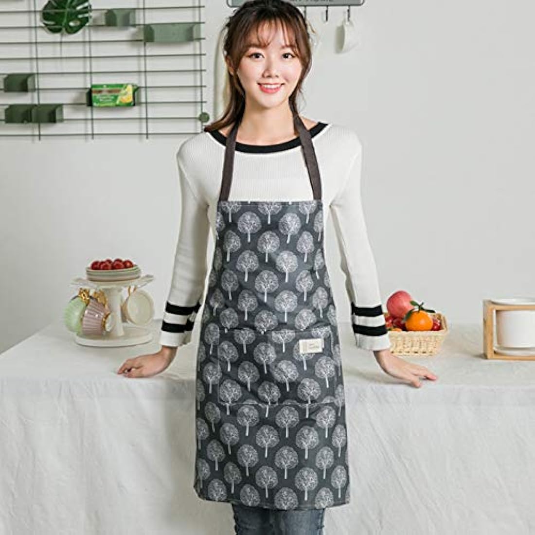 YuZhou 2Pcs PVC Apron for Women Waterproof Plastic Kitchen Cooking Apron with Pocket Wipe Clean Wipeable Coated Apron Chefs Pinafore for Baking Grilling Household Cleaning Dishwashing