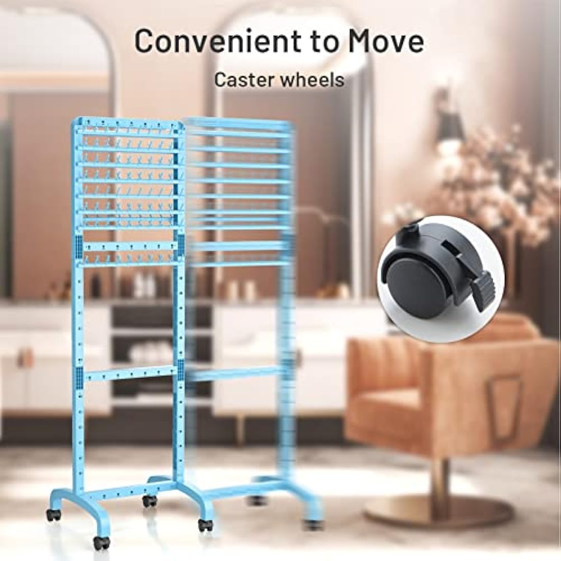 Yumkfoi Adjustable Braiding Rack 160 Pegs, Double-Sided Standing Holder for Hair, Adjustable Height With Wheels, Separator Stand Extension Holder for Stylists