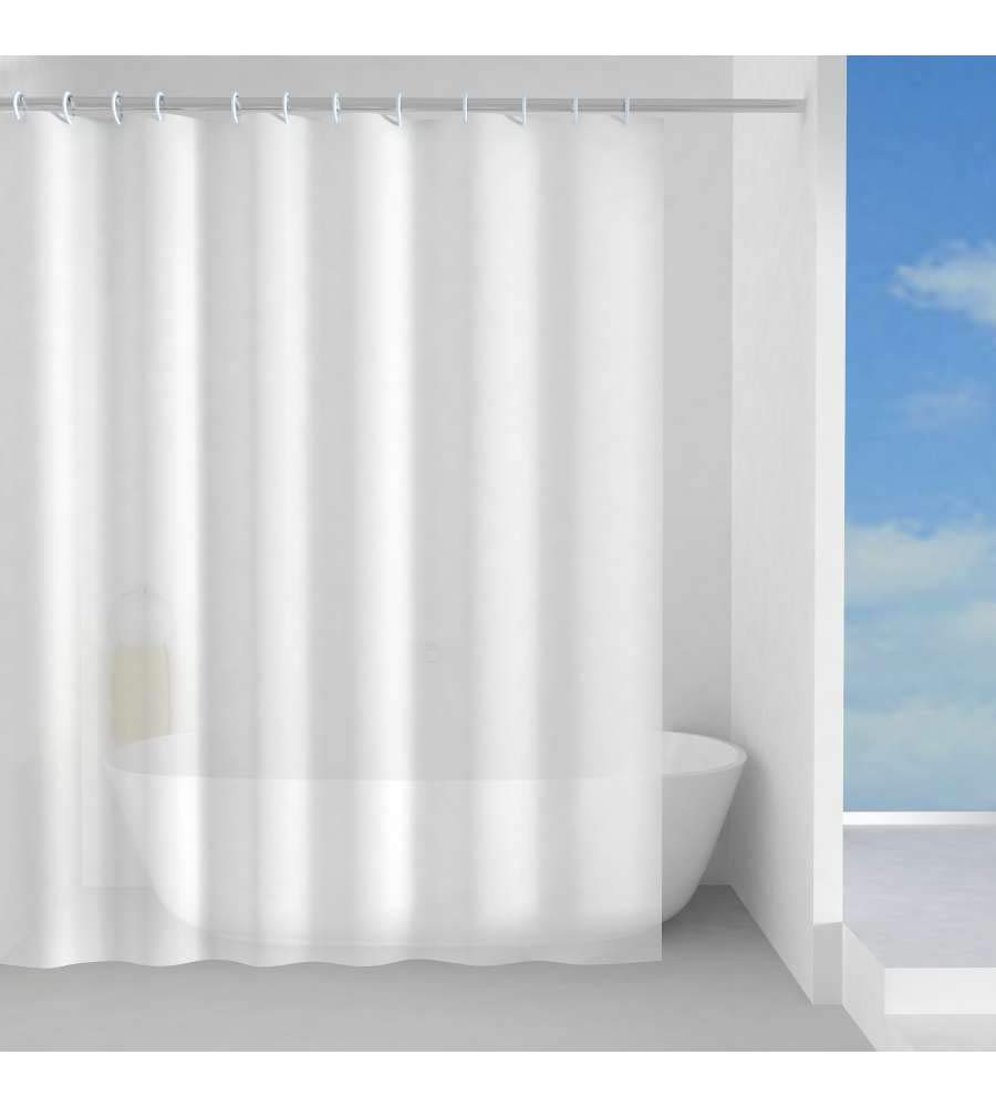 Gedy | Basic Peva Shower Curtain, White Finish, Dimensions 200 x 180 x 0.1 cm and Weight 0.35 kg