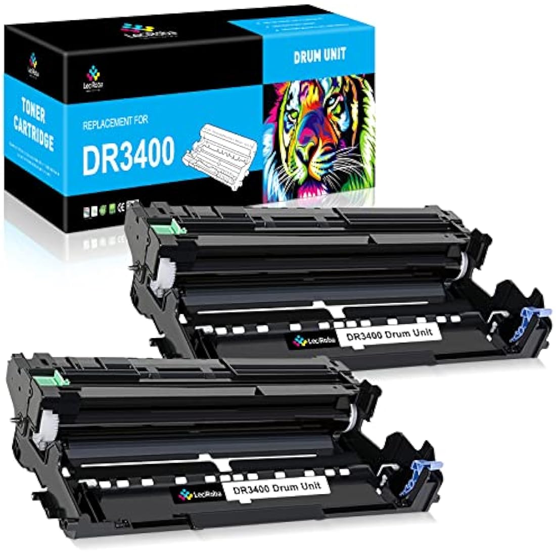 LeciRoba DR3400 Drum Unit for Brother DCP-L5500DN L6600DW HL-L5000D L5100DN L5100DNT L5200DW L6250DN L6300DW L6300DWT L6400DW L6400DWT MFC-L5700DN L5750DW L6800DW L6800DWT L6900DW (2-Pack)