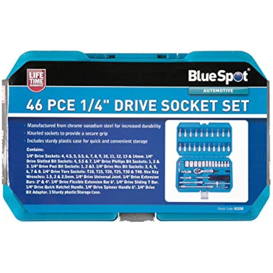 BlueSpot 01530 46 PCE 1/4" Drive Socket Set