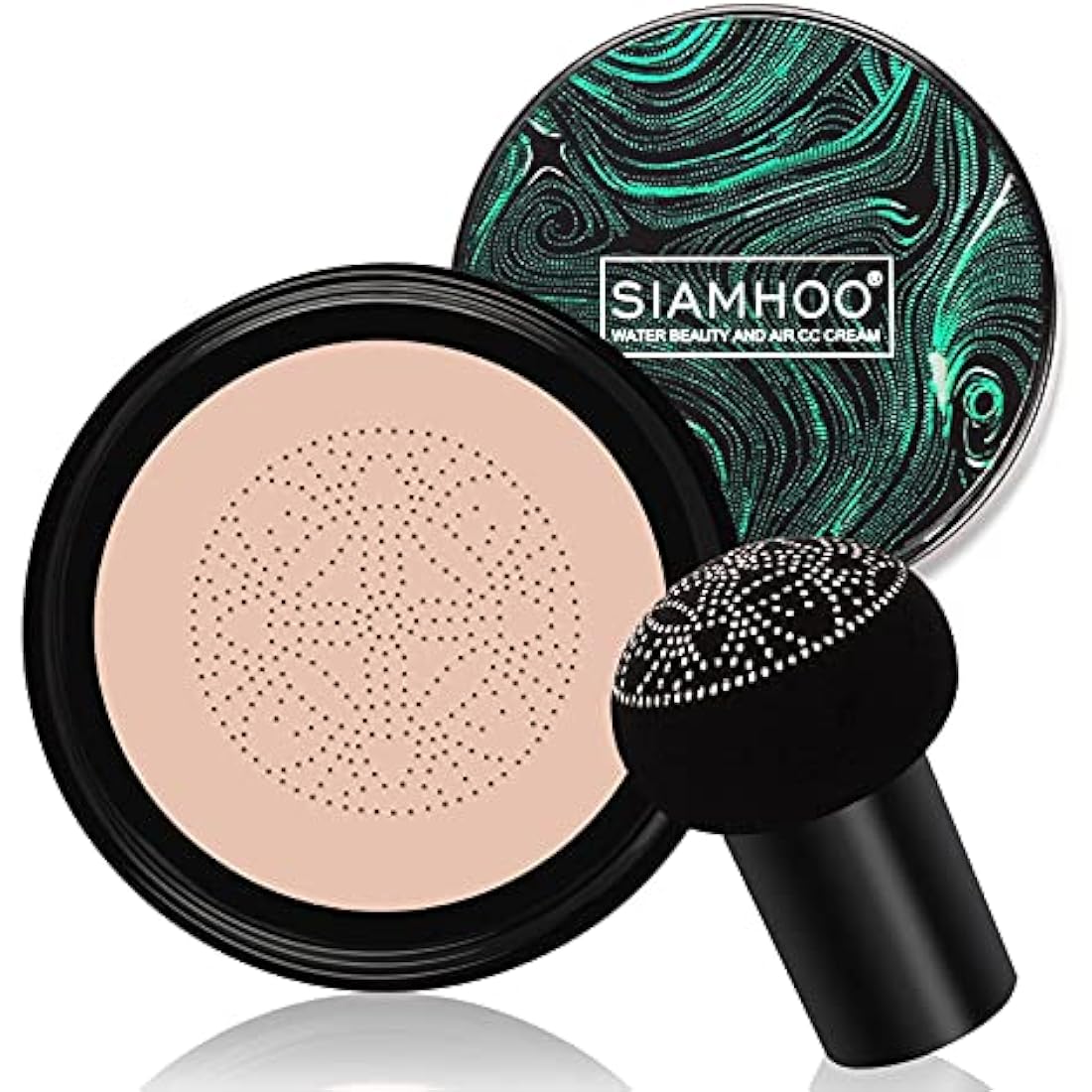SIAMHOO CC Cream Foundation with Mushroom Head Air Cushion CC Cream Foundation Full Coverage for Flawless Makeup, Even Skin Tone 0.7fl.oz - Natural