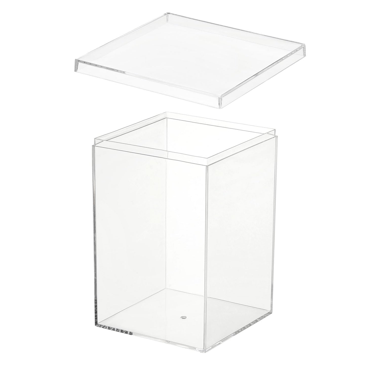 PATIKIL Acrylic Box with Lid 5.91" x 3.94" x 3.94", Clear Acrylic Display Boxes Plastic Square Cube Containers Storage Organizer for Candy Tiny