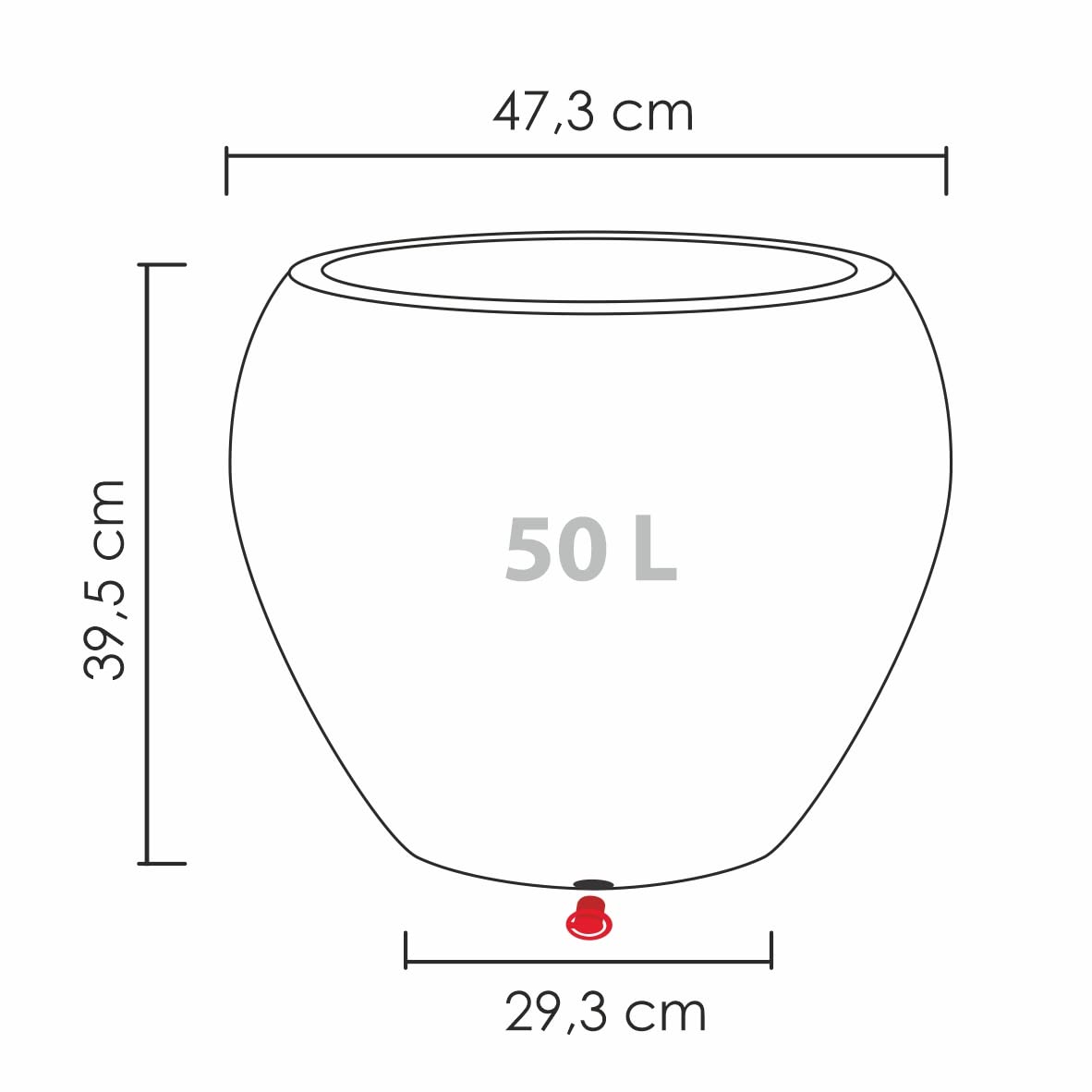 Scheurich Lineo Planter 47cm