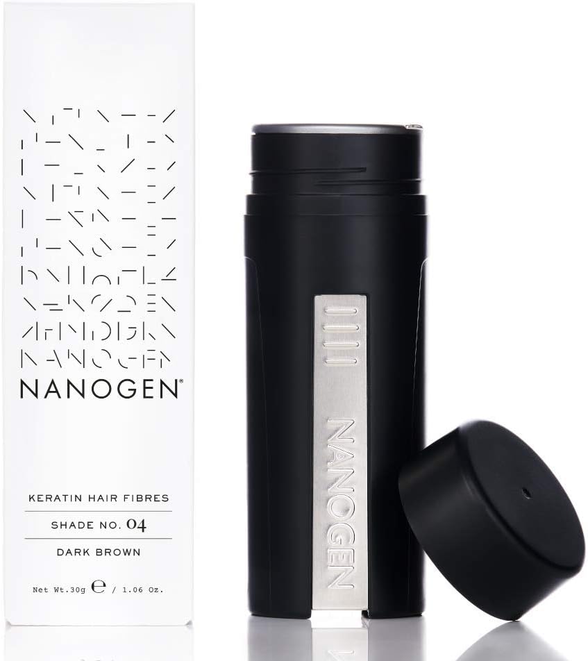 Nanogen Hair Fibres, 30g, Dark Brown, Expiry date 01/29, New but scruffy box