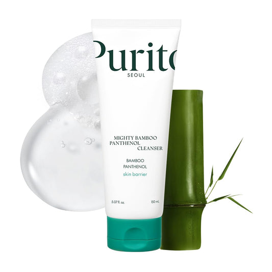 PURITO Mighty Bamboo Panthenol Cleanser, Gentle Face Wash for Moizturizing, for Sensitive Skin, Vegan & Cruelty-Free Face Cleanser150 ml / 5.07 fl.