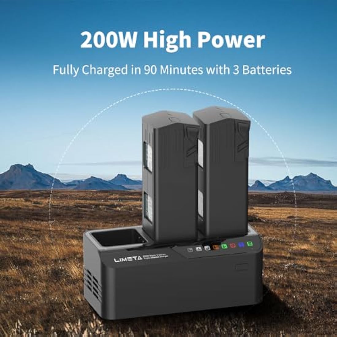 LIMETA Mavic 3/3 pro 200W Intelligent DJI Battery Charger Three-Channel Parallel Fast USB Charging Hub for DJI RC Pro Plus/RC Pro/RC/N1/Classic Remote Controller (MC336)