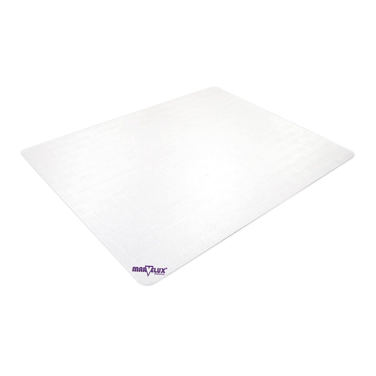 Marvelux 75 x 120cm (30" x 47") Heavy Duty Premium Polycarbonate Rectangular Office Chair Mat for Low, Standard and Medium Pile Carpets, Transparent
