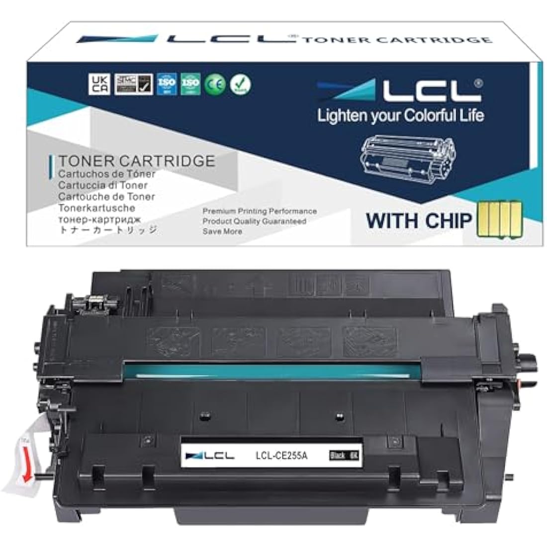 LCL Compatible Toner Cartridge 55A CE255A (1 Black) Replacement for HP Laserjet Enterprise P3010 P3011 P3015 P3016 P3015d P3015dn P3015n P3015x 500 MFP M525dn M525f LaserJet Pro M521dn MFP