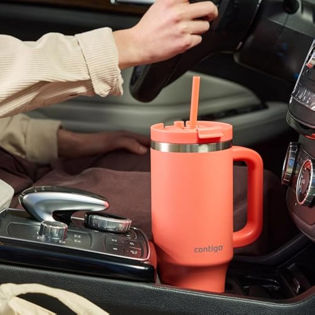 Contigo Streeterville Tumbler 1200 ml with Handle, Stainless Steel Vacuum Insulated Water Bottle with Straw and Lid, Cold for 29 Hours, Travel Mug, Thermal Flask, BPA Free