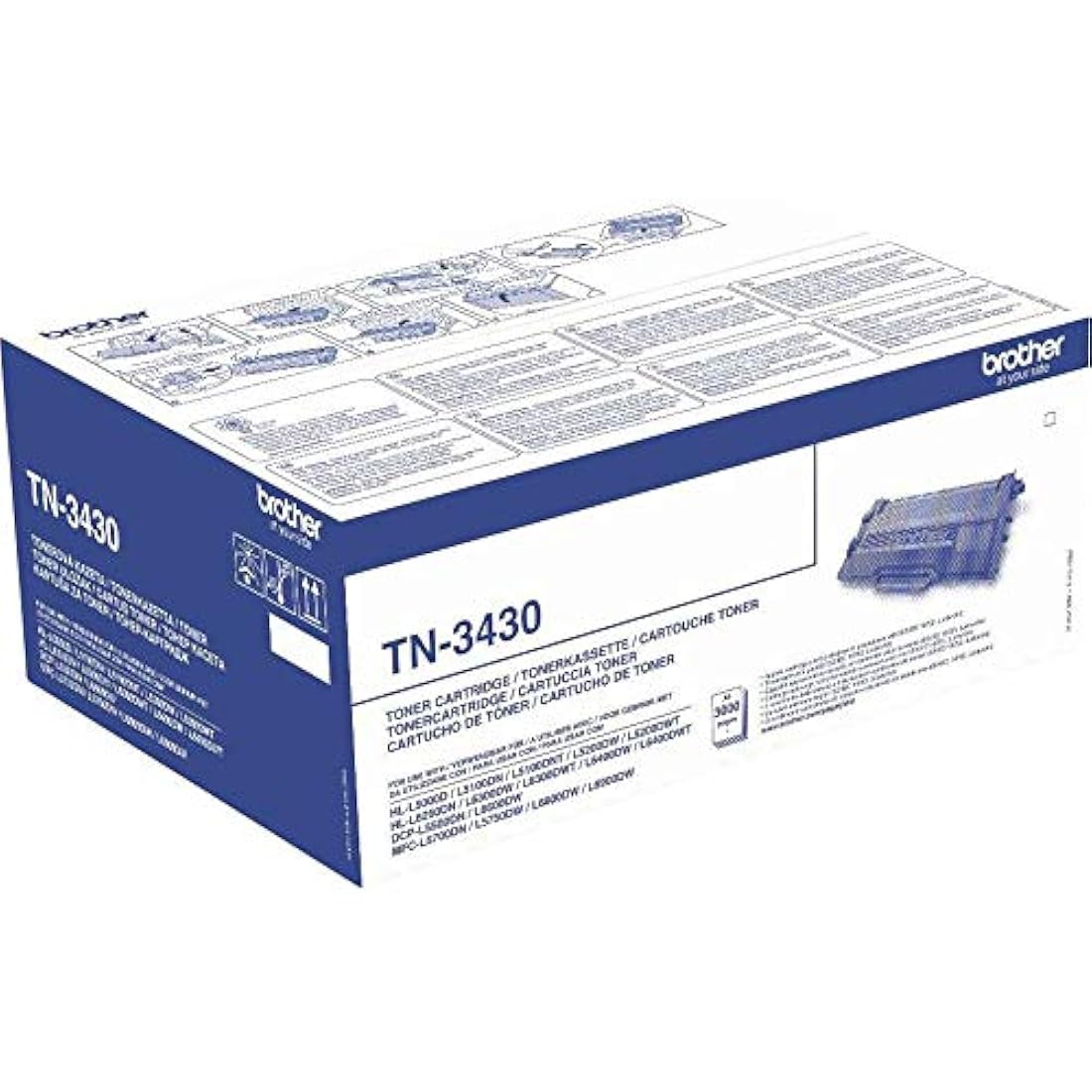 Brother TN-3430 Toner Cartridge, Black, Single Pack, Standard Yield, Includes 1 x Toner Cartridge, Brother Genuine Supplies