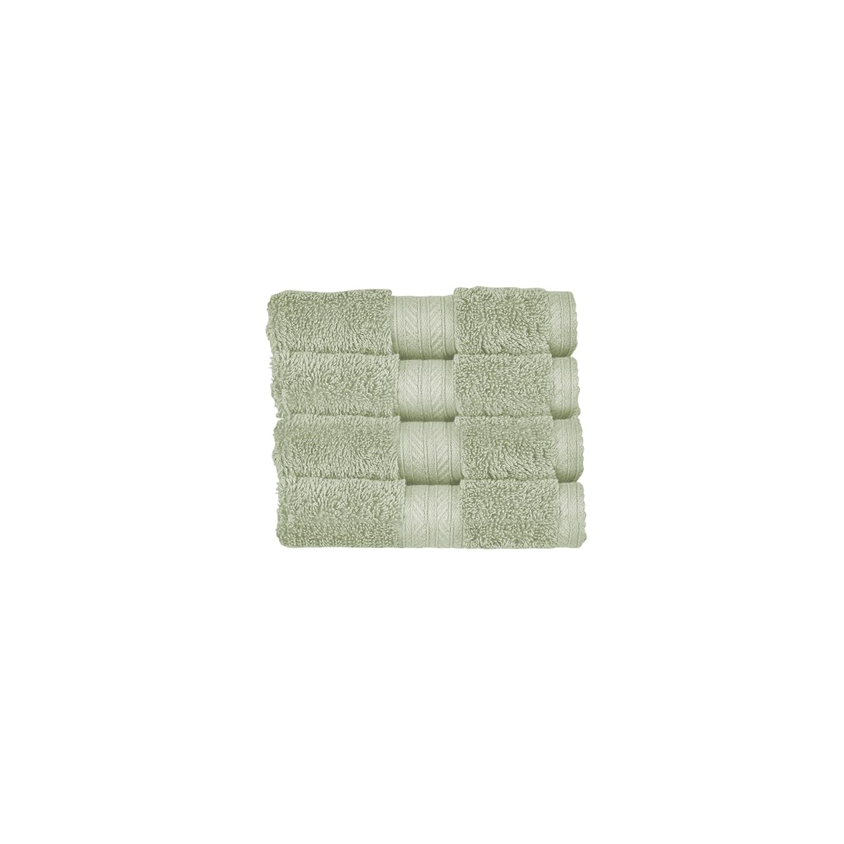 Christy Renaissance 4 Face Cloths Set | Thyme Green | 100% Egyptian Cotton Pile | Luxuriously Soft and Super Absorbent | 675 GSM