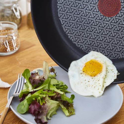 Tefal Comfort Max 24/28cm Stainless Steel Frying Pan Set ? Durable Non-Stick Pan with Thermo-Spot Heat Indicator, Induction Compatible Base,