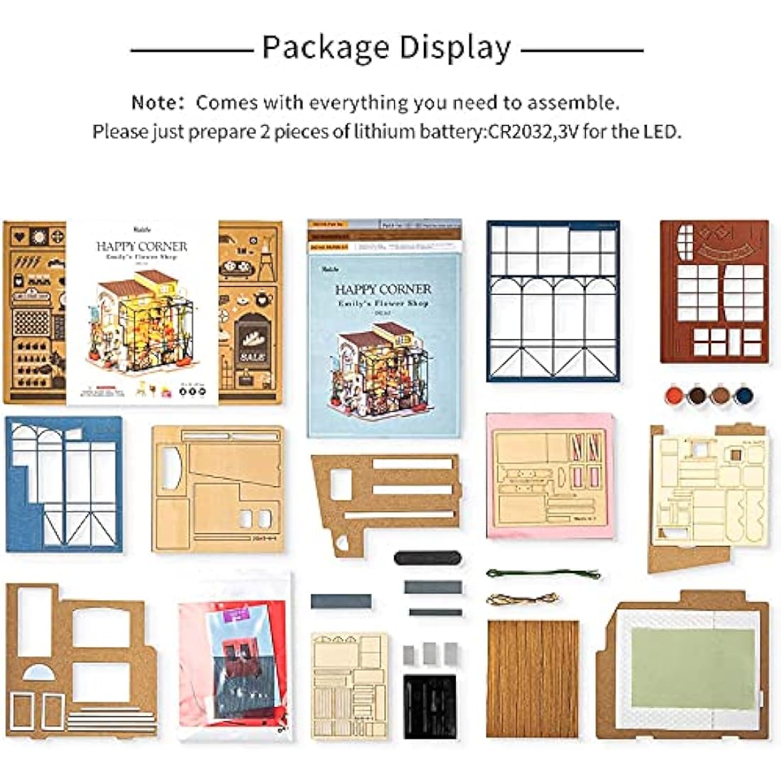 Rolife DIY Miniature Dolls House Kits to Build for Teens Adults, 3D Wooden Doll House Craft Gifts for Kids The Corner of Happiness