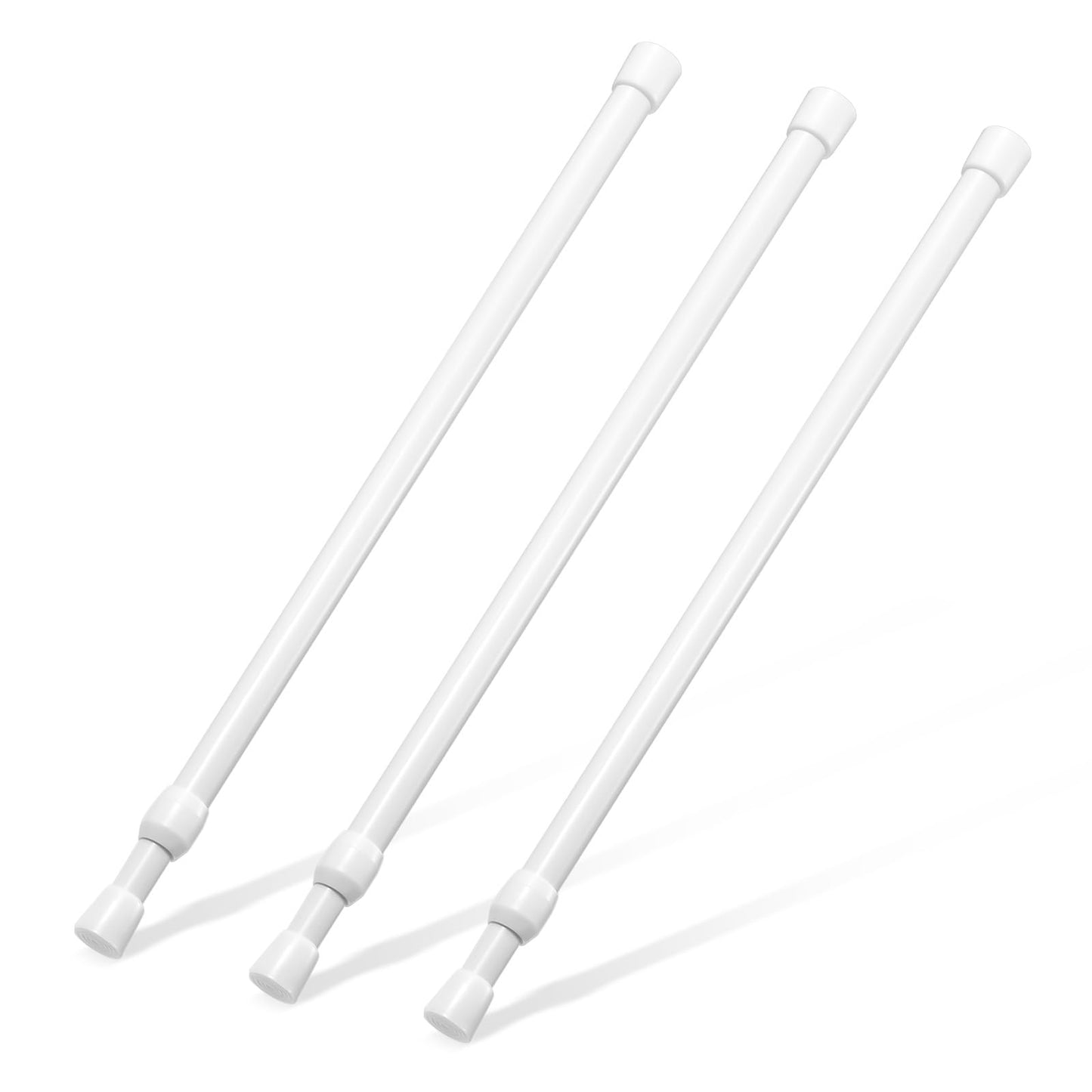 GOOWIN 40-70cm Tension Rod,3 Pcs Tension Rods for Curtains,No Drilling Spring Adjustable Small Tension Rod for Curtain,Bookshelf,Cupboard,Wardrobe