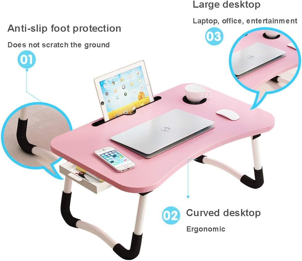 Supreme Supplies Premium Laptop Bed Table for Ultimate Comfort and Efficiency, Foldable Lap Desk For Bed and Sofa Breakfast Bed Tray