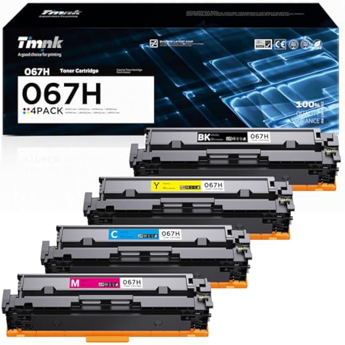 Timink 067H CRG-067H 067 Toner Cartridges with Chip Replacement for Canon i-SENSYS MF655CDW MF655CW MF657CDW MF657CW MF651CW MF653CW MF654CW MF656CDW LBP633CDW LBP631CW LBP632CDW (4-Pack)