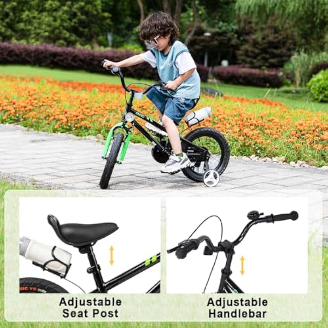 Glerc Fantacy 20 Inch Kids Bike for 2-14 Years Old Boys Girls with Water Bottle Holder & Stabilisers, Multiple Colors
