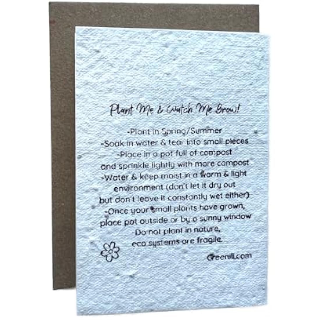 Small Plantable Seed Paper Thank You Cards - Handmade, Eco Friendly & Recycled Gratitude Notes/Giftcards for Teacher, Friend, Wedding etc - Biodegradable Pack of 32 A7 Mini Greeting Gifts