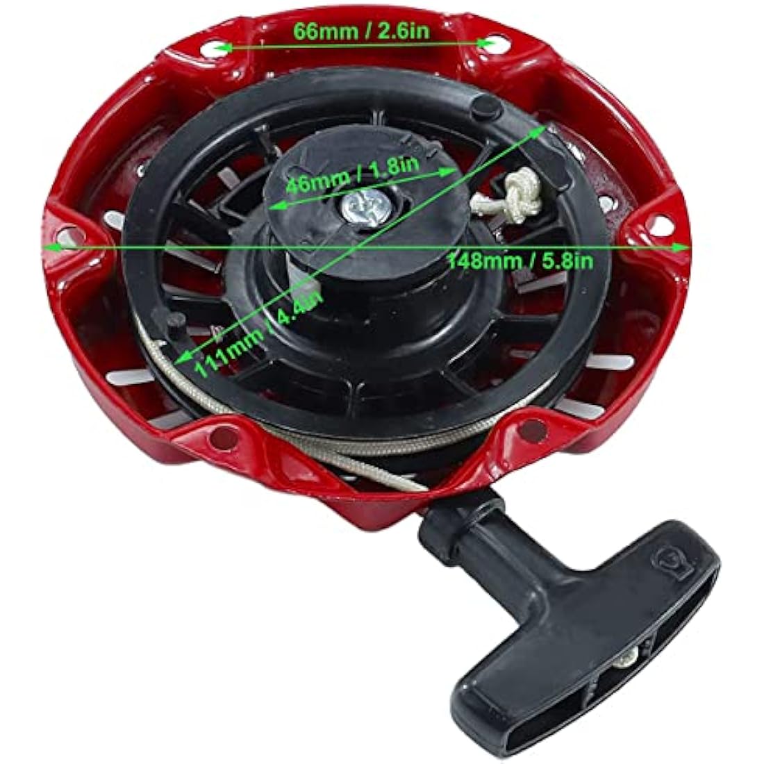 ZAMDOE Recoil Starter Pull Cord Starter for Honda GX100 engines, Replacement 28400-Z0D-V02ZA, 28400-Z0D-V03ZA, with Bolts & Spare Rope & Start Cup