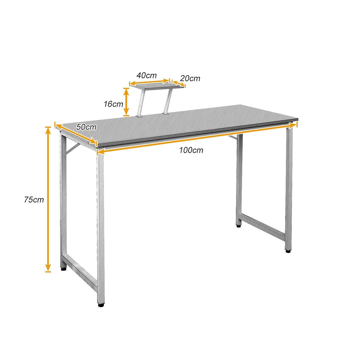 sogesfurniture Modern Simple Design Computer Desk Office Workstation Desk Study Writing Desk PC Laptop Table for Home Office, 100x50x75cm