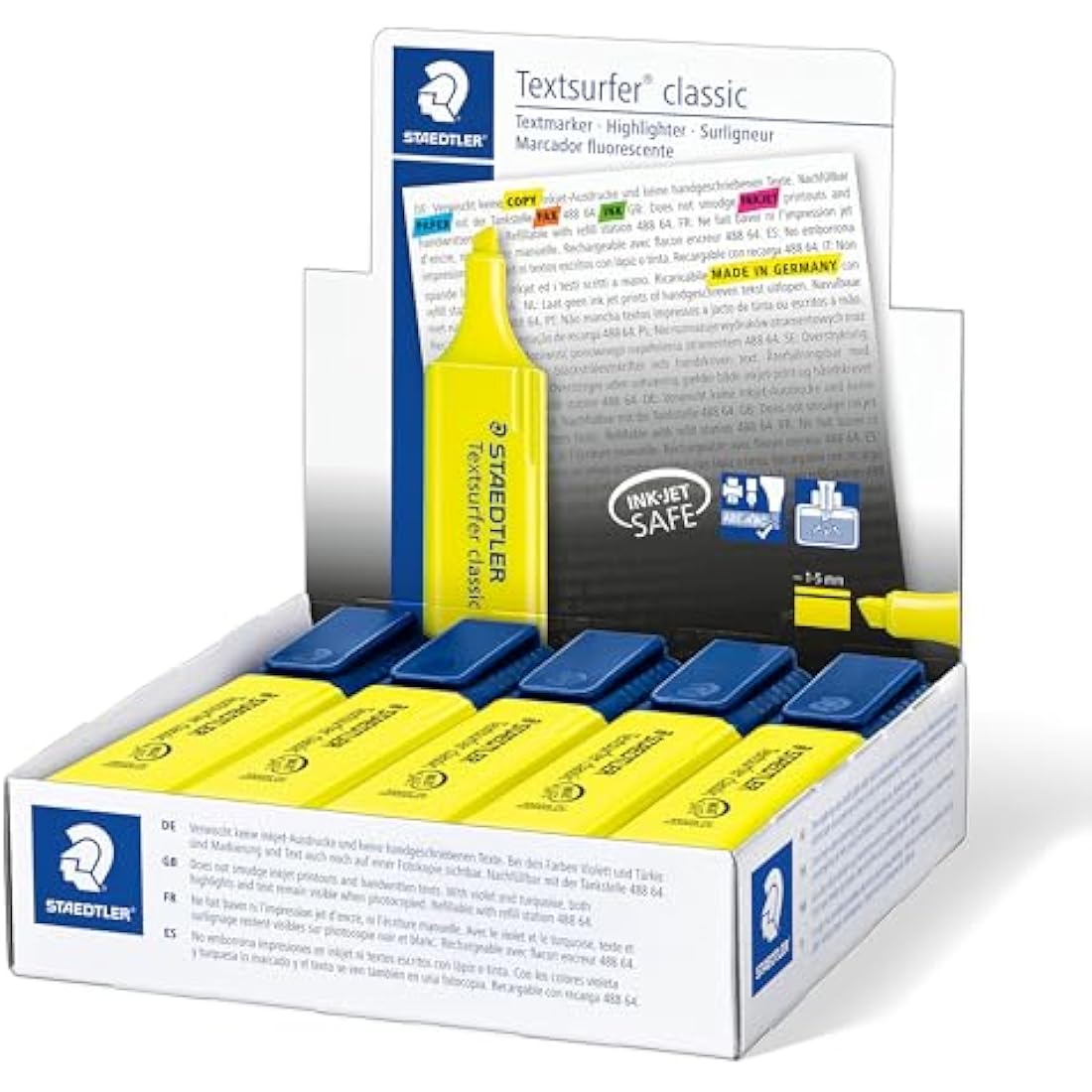 STAEDTLER 364-1 Textsurfer Classic Highlighter - Yellow (Box of 10)