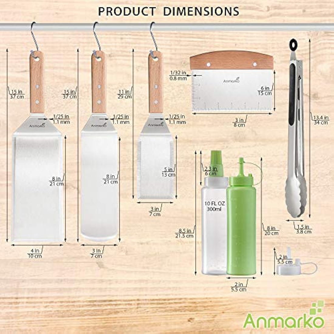 Metal Spatula Set - Griddle Accessories kit - Grill Flat Spatula Pancake Flipper Hamburger Turner - Metal Utensil Great for BBQ