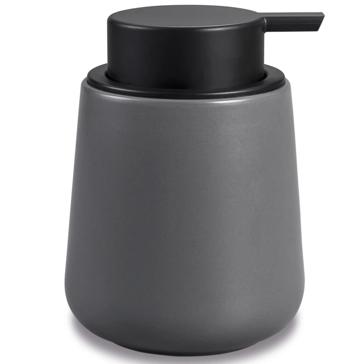 BosilunLife Grey Lotion Dispenser - Modern Ceramic Soap Dispenser Bathroom 12 oz Bottles Lotion Hand Pump Dish Liquid Dispenser for Kitchen Hand Wash