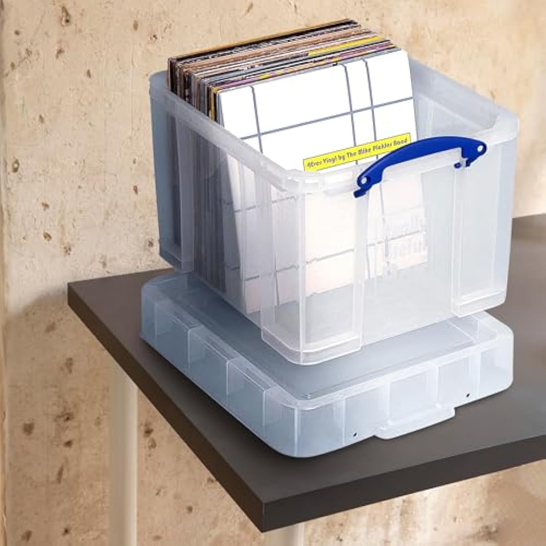 Really Useful Box Plastic Storage Bonus Pack 3x35 Litre Clear with XL Lid Clear