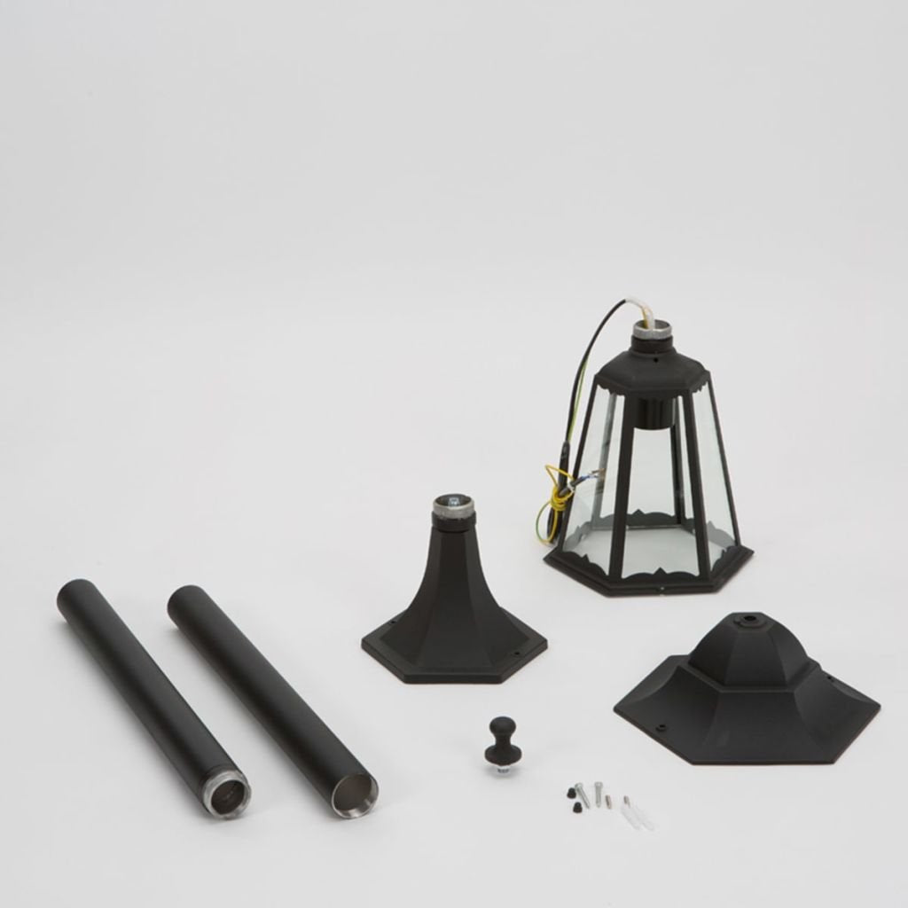Smartwares Outdoor Lantern, Garden Post, Aluminium & Glass, 125cm, Wired, 60 Watt, E27