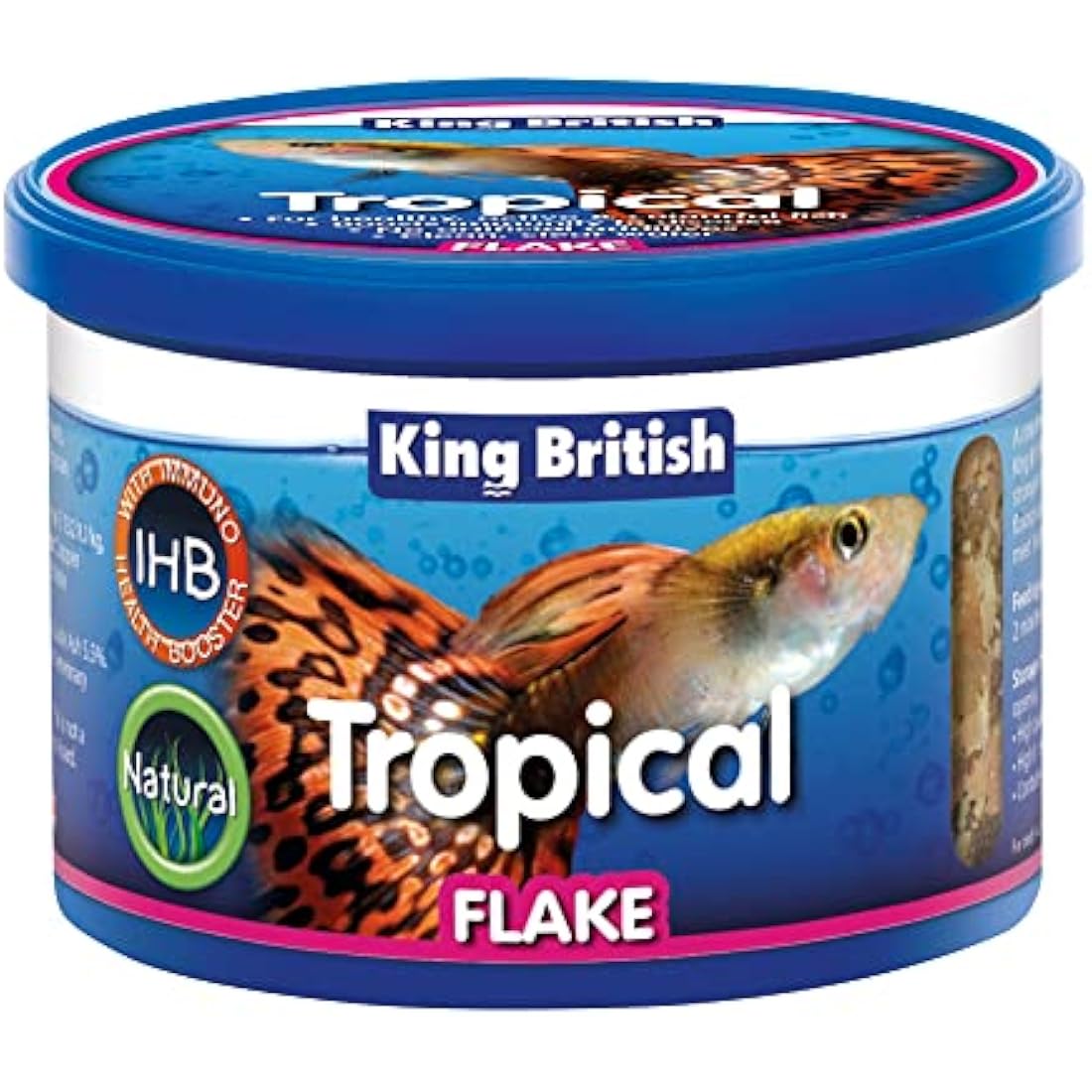 King British | Tropical Fish Flake With Immuno Health Booster | Complete Food for Tropical Fish | Helps Prevent Infection and Disease | High Protein Content | Includes Essential Vitamins | 28g