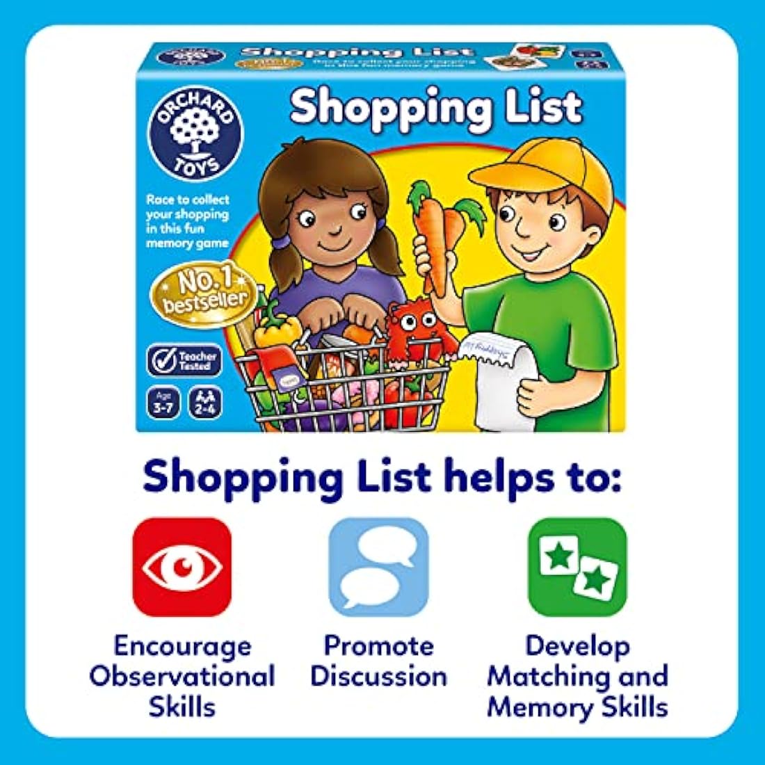 Orchard Toys Shopping List Memory Game - Matching and Memory Games for 3 Year Olds and Up - Kids Educational Toys and Learning Games - Children and Toddler Board Games Ages 3 to 7-2 to 4 Players