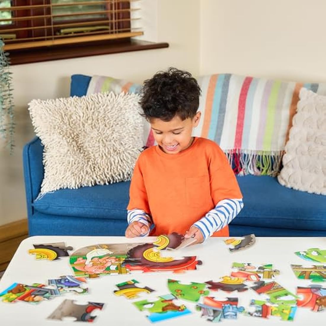 Orchard Toys Big Tractor Jigsaw Puzzle, 25-Piece Farm Themed Shaped Puzzle For Ages 3-6, Includes Poster, Perfect Party Gift