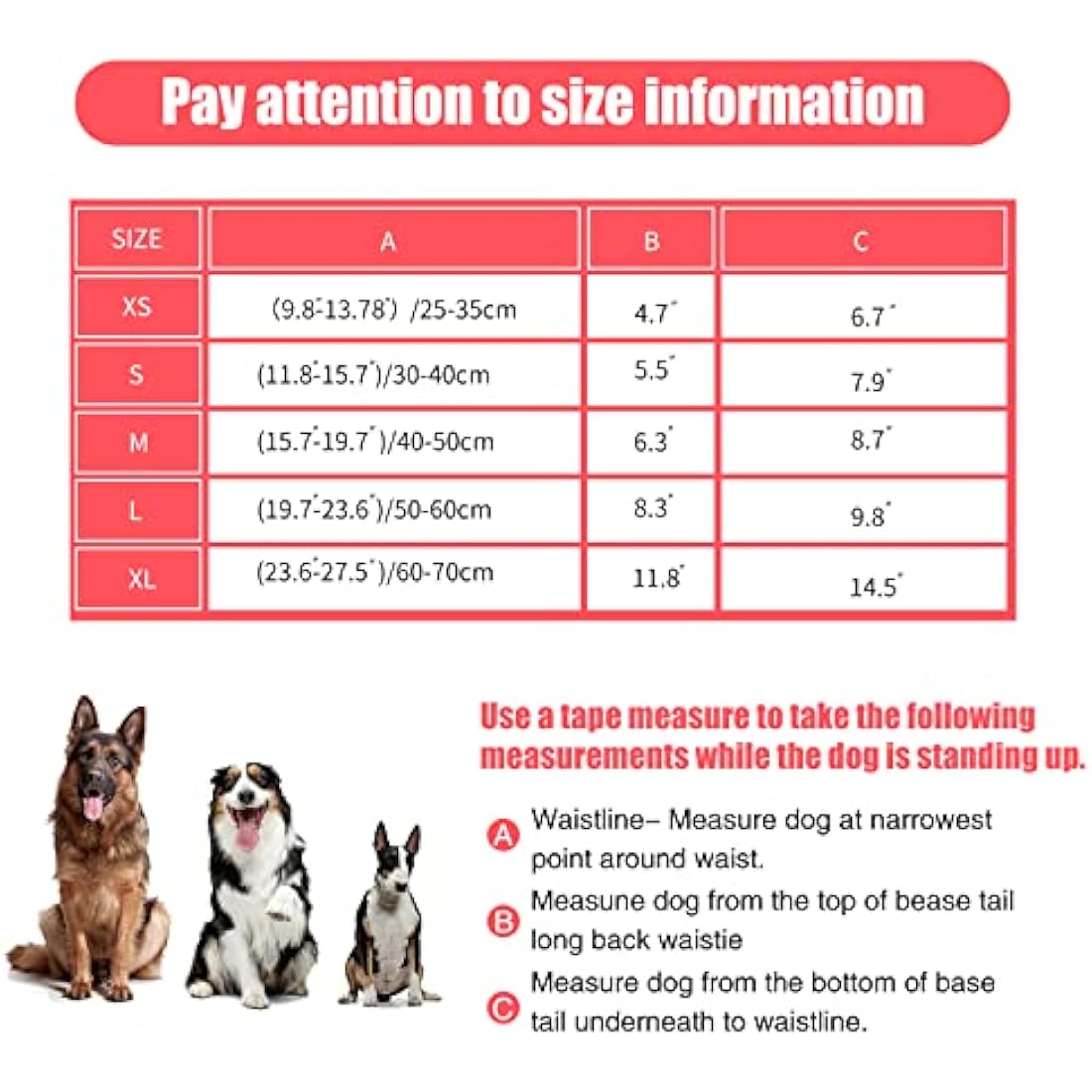 Medo 3 Packs Reusable Dog Nappies, Super Absorbent Washable Dog Diapers Puppy Sanitary Wraps Panties for Female Pet Incontinence and Long Travels 60-70 cm/23.5-27.6 inch (XL), pink+blue+yellow
